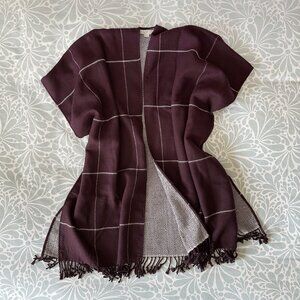 Loft Shawl Poncho in Burgundy